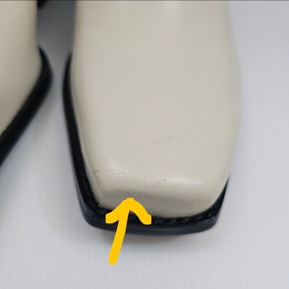 Vince Camuto Sangeti Knee High Boot Womens 9 WIDE Ivory Cream Leather Block Heel - Picture 9 of 16